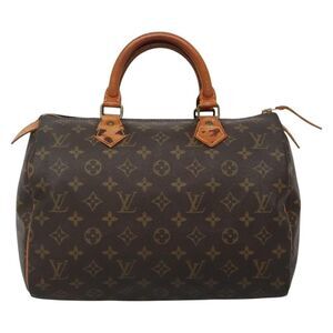 Louis Vuitton Speedy Handbag Monogram Canvas Brown Canvas Handbag (Pre-Owned)
